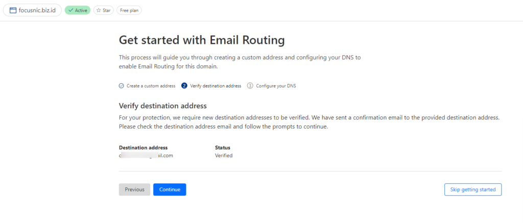 Focusnic - Cara Konfigurasi Forwarding Email CloudFlare