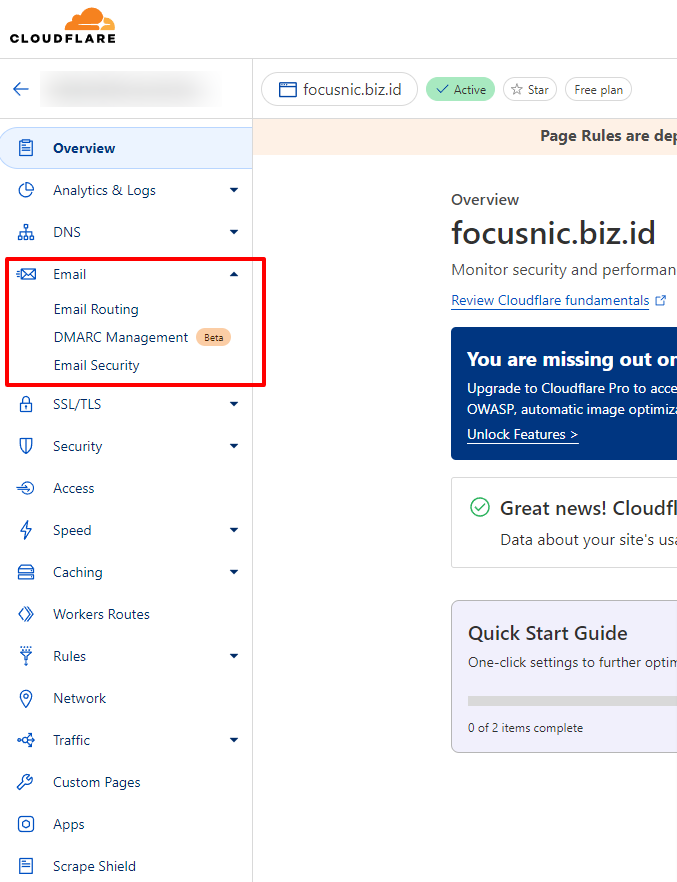 Focusnic - Cara Konfigurasi Forwarding Email CloudFlare