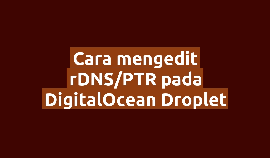 Cara mengedit rDNS/PTR pada DigitalOcean Droplet
