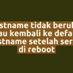 Hostname tidak berubah atau kembali ke default hostname setelah server di reboot